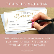 Load image into Gallery viewer, Afternoon Tea Voucher, DIY Fillable Gift 00595
