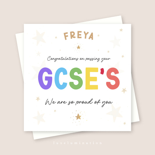 GCSE's Well Done Personalised Card