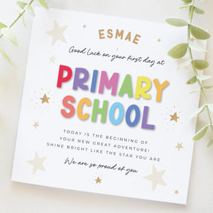 Good Luck on your first day at Primary School Card, Congratulations, So Proud of You 00464