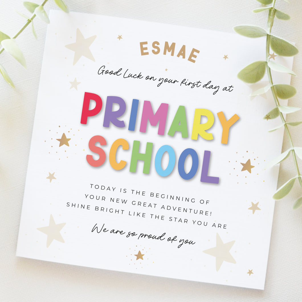 Good Luck on your first day at Primary School Card, Congratulations, So Proud of You 00464