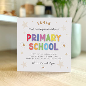 Good Luck on your first day at Primary School Card, Congratulations, So Proud of You 00464