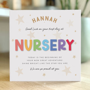 Good Luck on your first day at Nursery Card, Congratulations, So Proud of You 00467