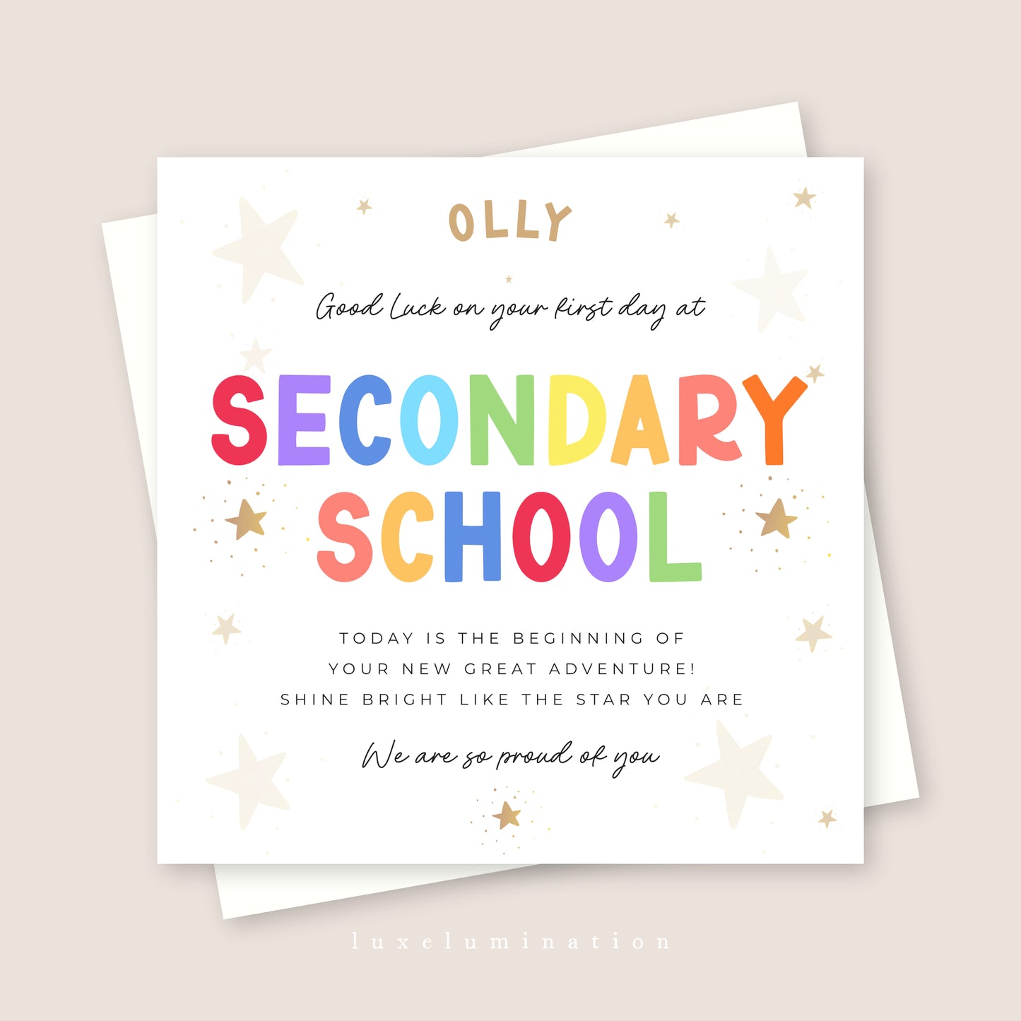 Good Luck at Secondary School Card