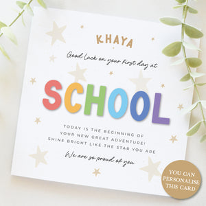 Good Luck on your first day at School Card, Congratulations, So Proud of You 00466