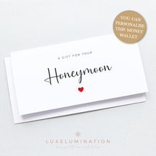 Load image into Gallery viewer, Honeymoon Funds Gift Money Envelope, Handmade Card 00438

