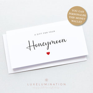 Honeymoon Funds Gift Money Envelope, Handmade Card 00438