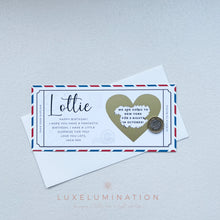 Load image into Gallery viewer, Personalised Travel Ticket Voucher, Scratch off Trip Reveal Birthday Surprise Gift 00167
