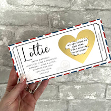 Load image into Gallery viewer, Personalised Travel Ticket Voucher, Scratch off Trip Reveal Birthday Surprise Gift 00167
