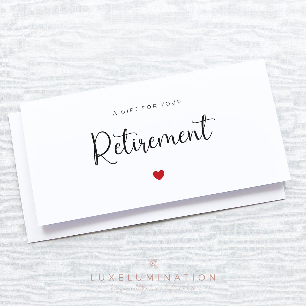 Retirement Gift Money Envelope, Handmade Card 00365