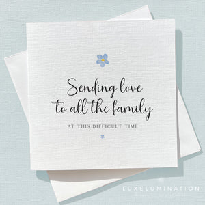 Sending Love to all the Family Bereavement Card 00105