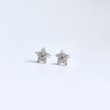 Load image into Gallery viewer, Dainty Stirling Silver Star Earrings, Message in a Bottle
