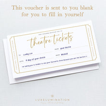Load image into Gallery viewer, Theatre Tickets Voucher, DIY Fillable Gift 00599
