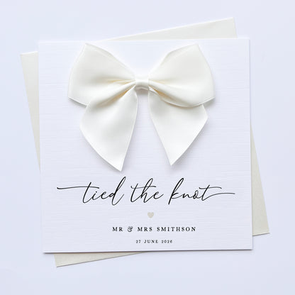 Personalised Tied the Knot Wedding Day Card