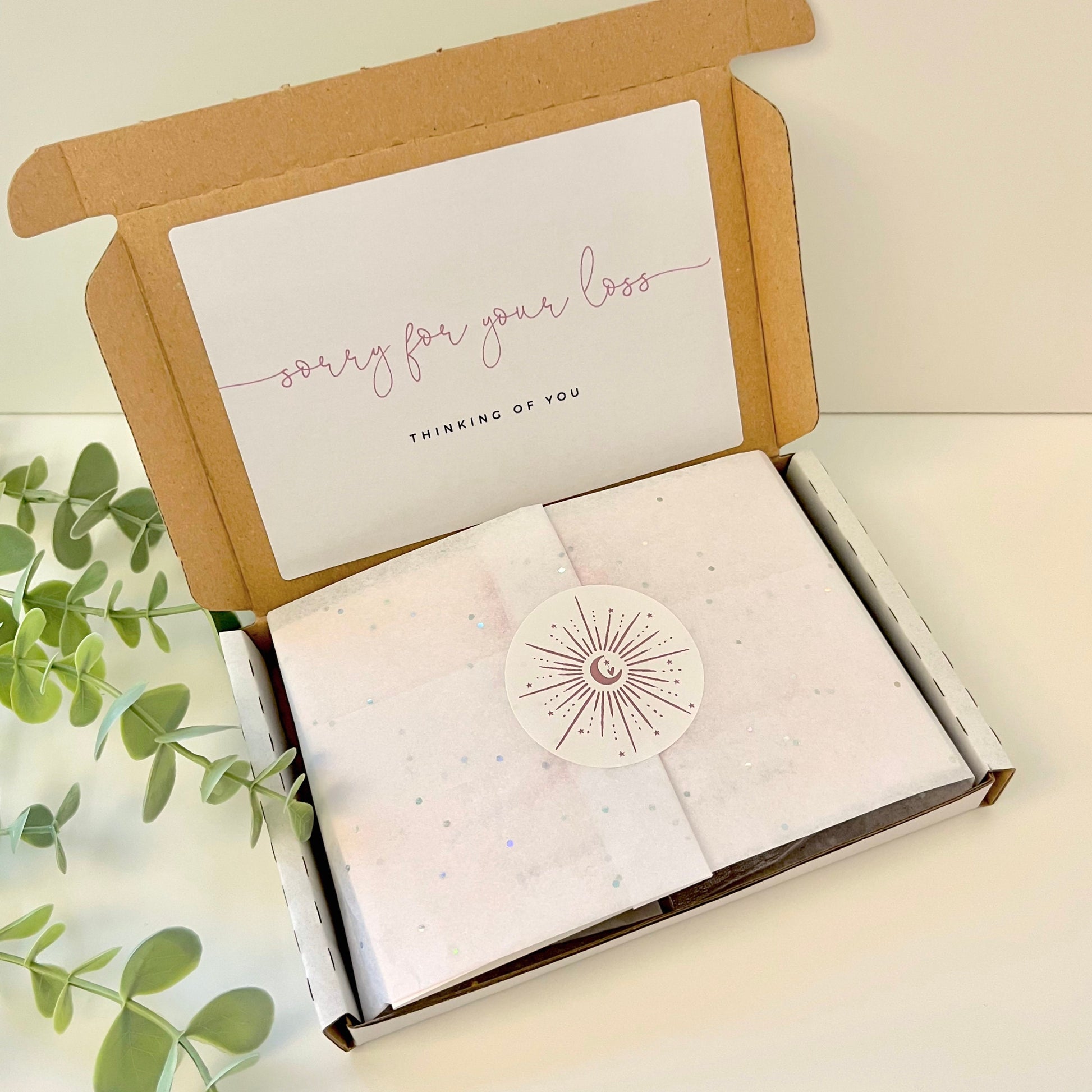 Sympathy Condolences Bereavement Box, Personalised Gift, Hug in the Post, Thinking of you, Crystals, Grief, Loss, Forget Me Not Seeds