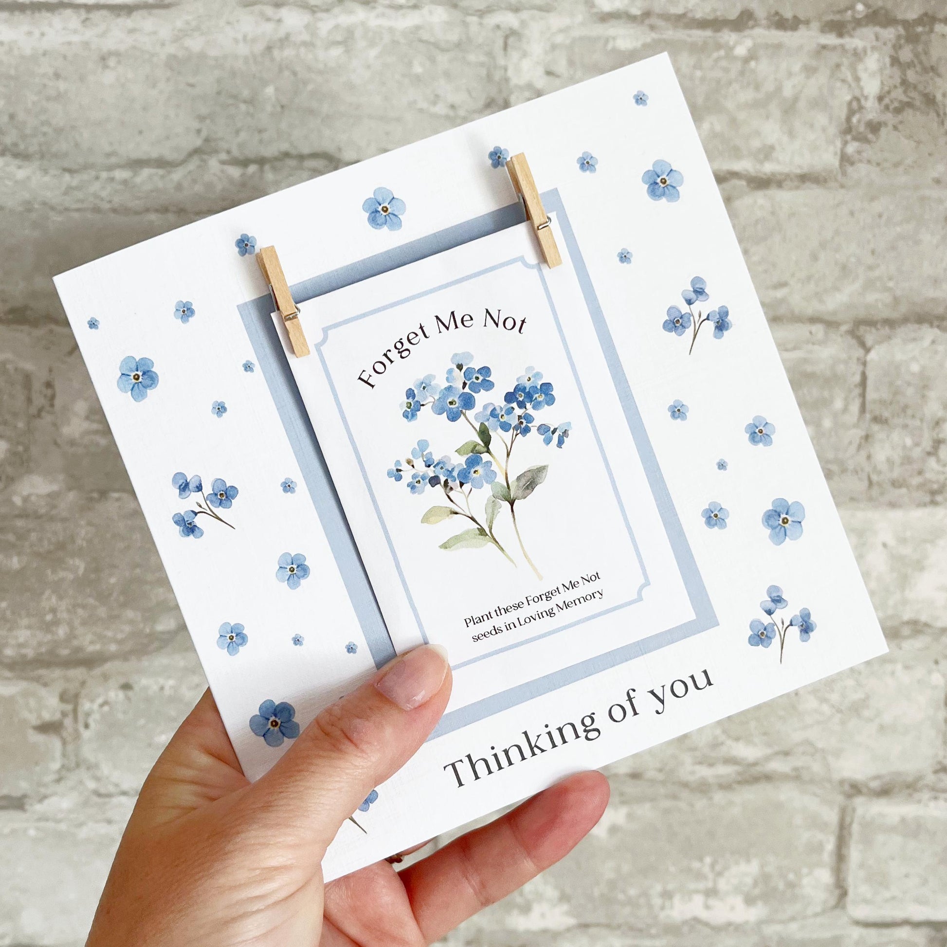 Bereavement Card with Plantable Forget Me Not Seeds