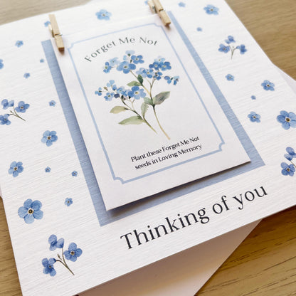 Bereavement Card with Plantable Forget Me Not Seeds
