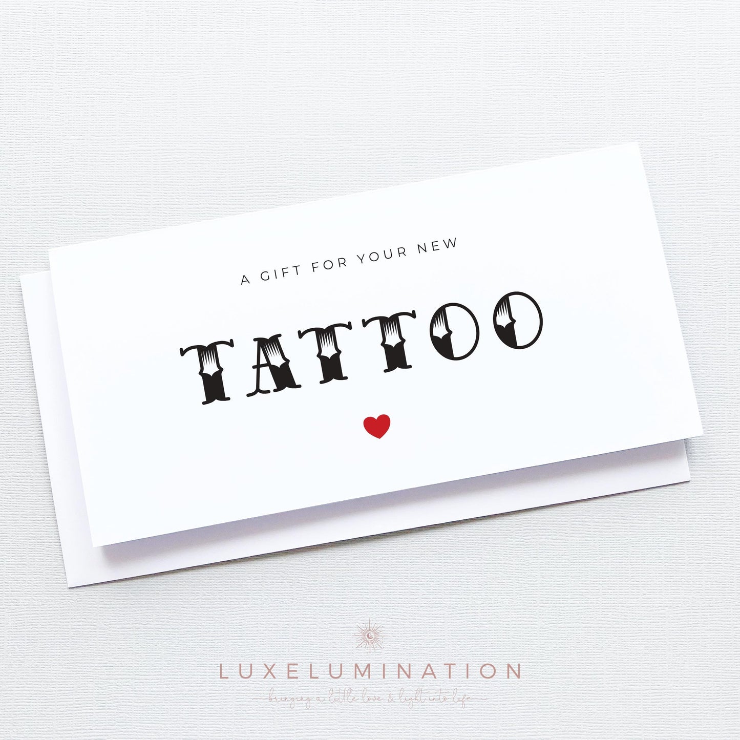 Tattoo Gift Money Envelope, Birthday Gift, Tattoo Fund, Handmade Wallet Card, Congratulations, Keepsake Gift, Personalised message.