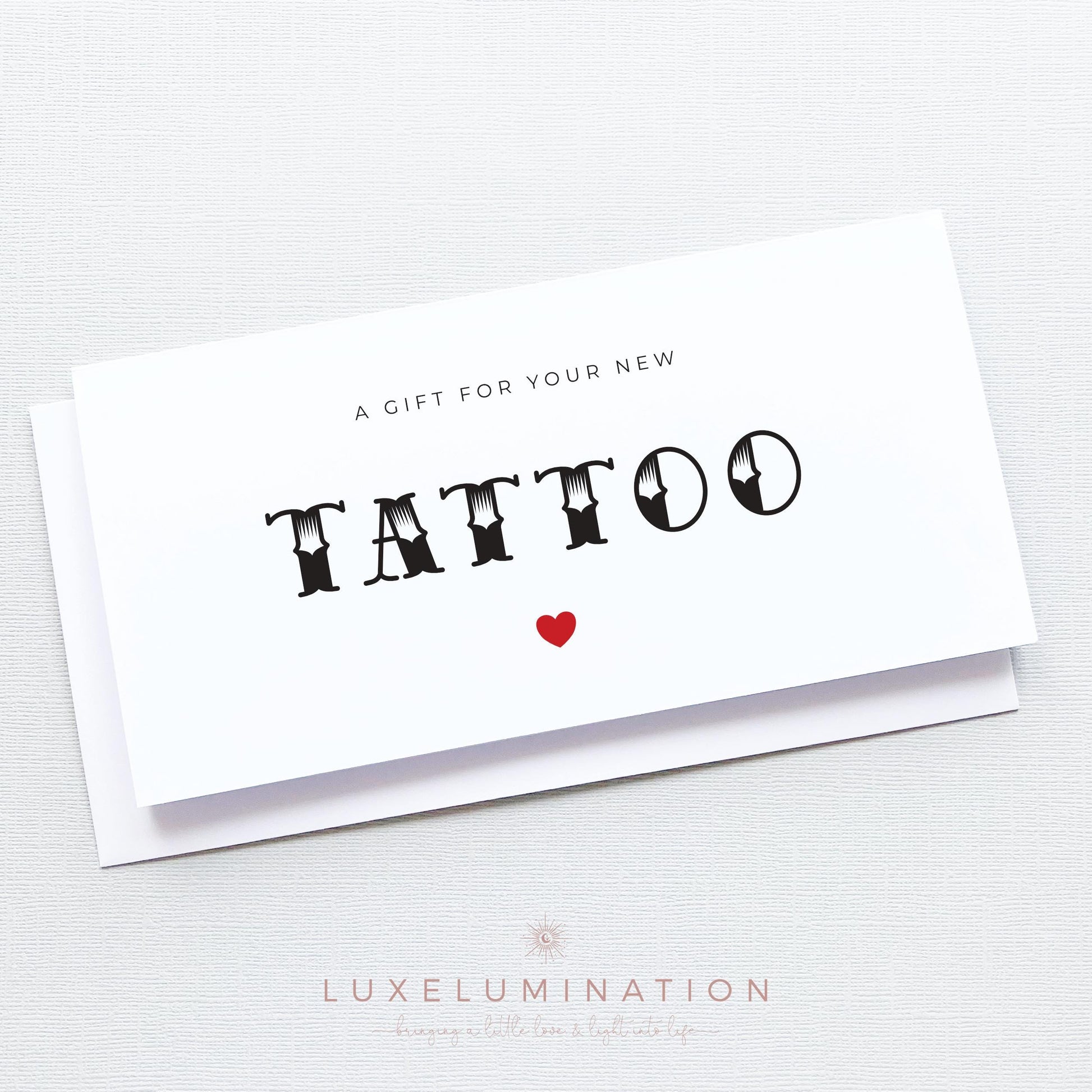 Tattoo Gift Money Envelope, Birthday Gift, Tattoo Fund, Handmade Wallet Card, Congratulations, Keepsake Gift, Personalised message.
