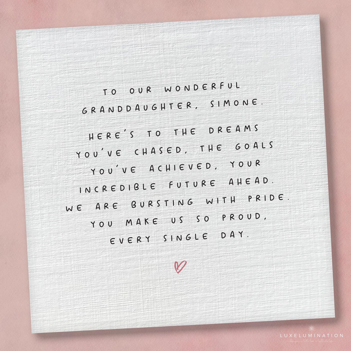 Proud of you Granddaughter Personalised Card