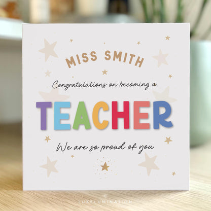 Congratulations on becoming a Teacher card