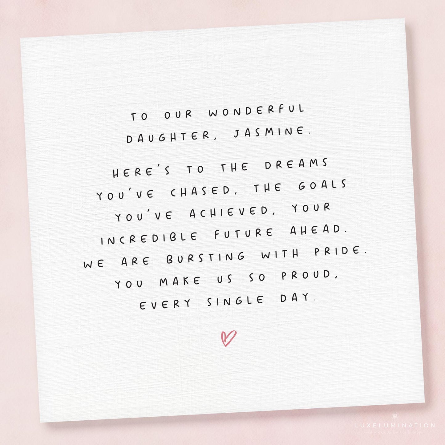 Proud of you Daughter Personalised Card