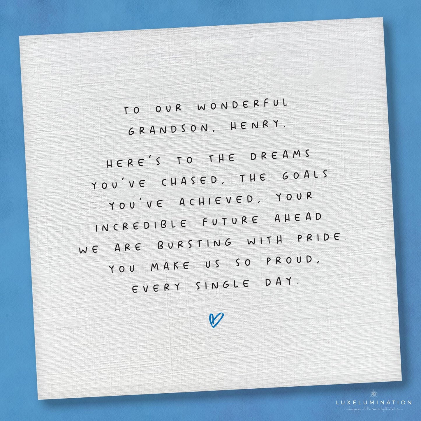 Personalised Proud of you Grandson Card