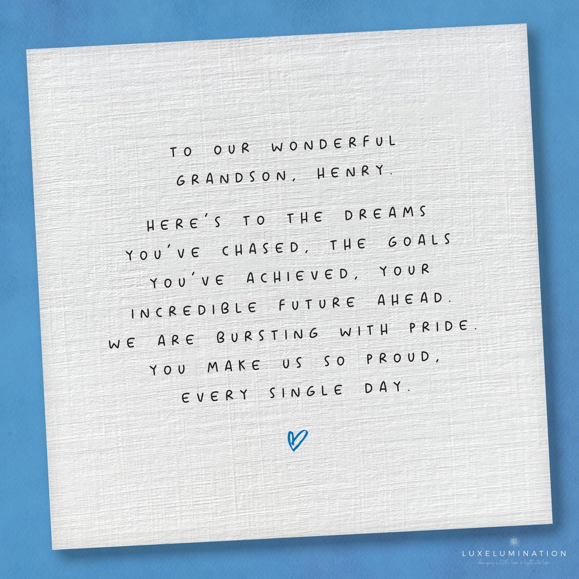 Personalised Proud of you Grandson Card