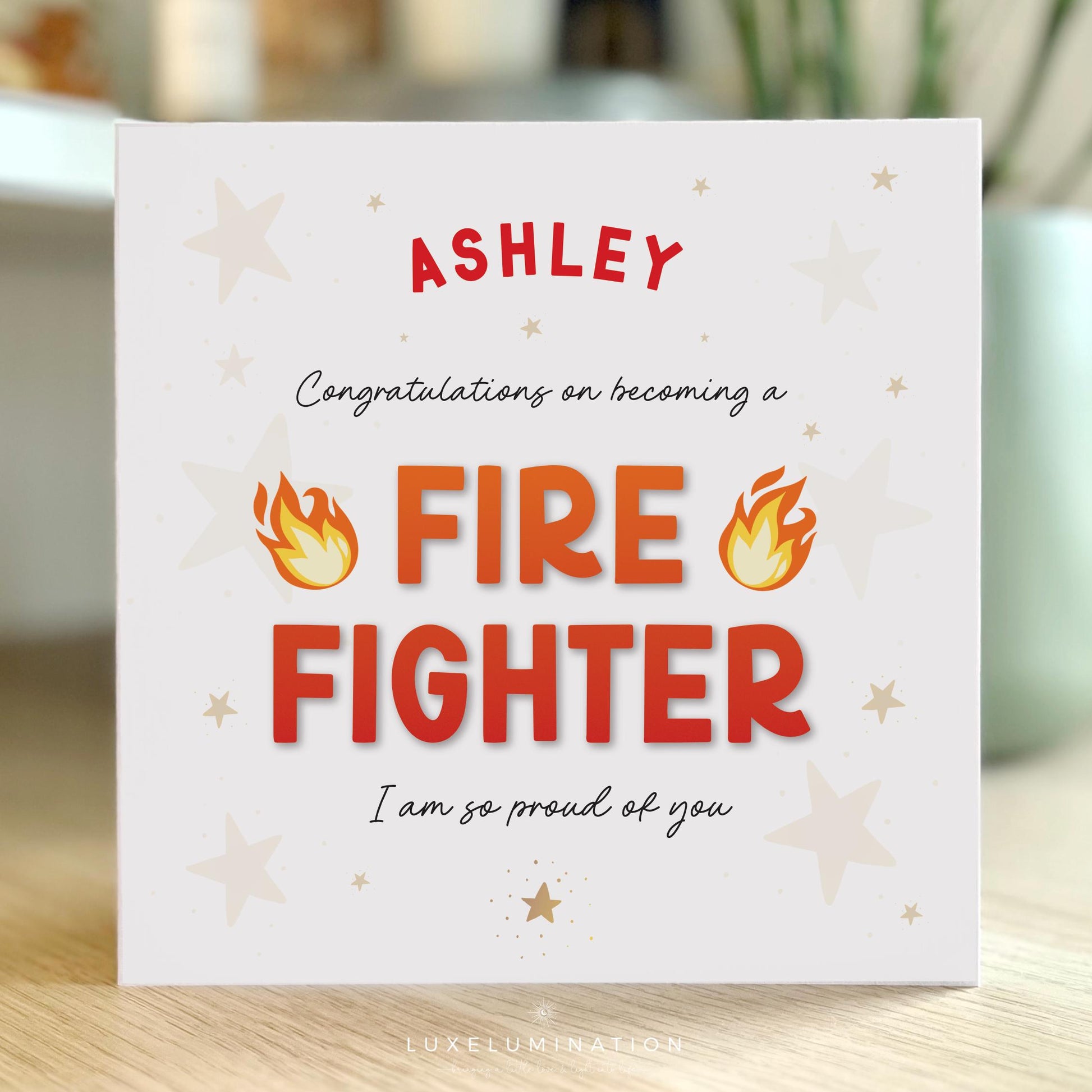 Firefighter Congratulations, well done on the new job card