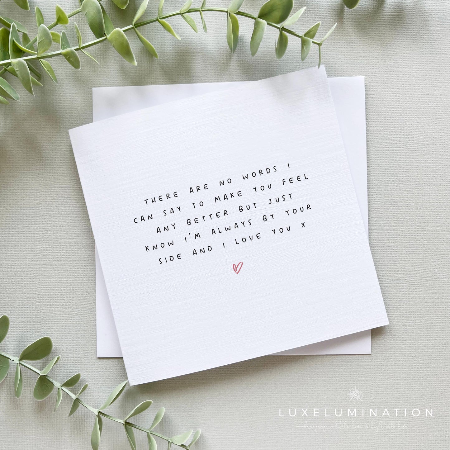 Difficult Times Card, There are no words, Sending Condolences, Here for you, Thinking of you, Difficult Day Handmade Card, Sending you a hug