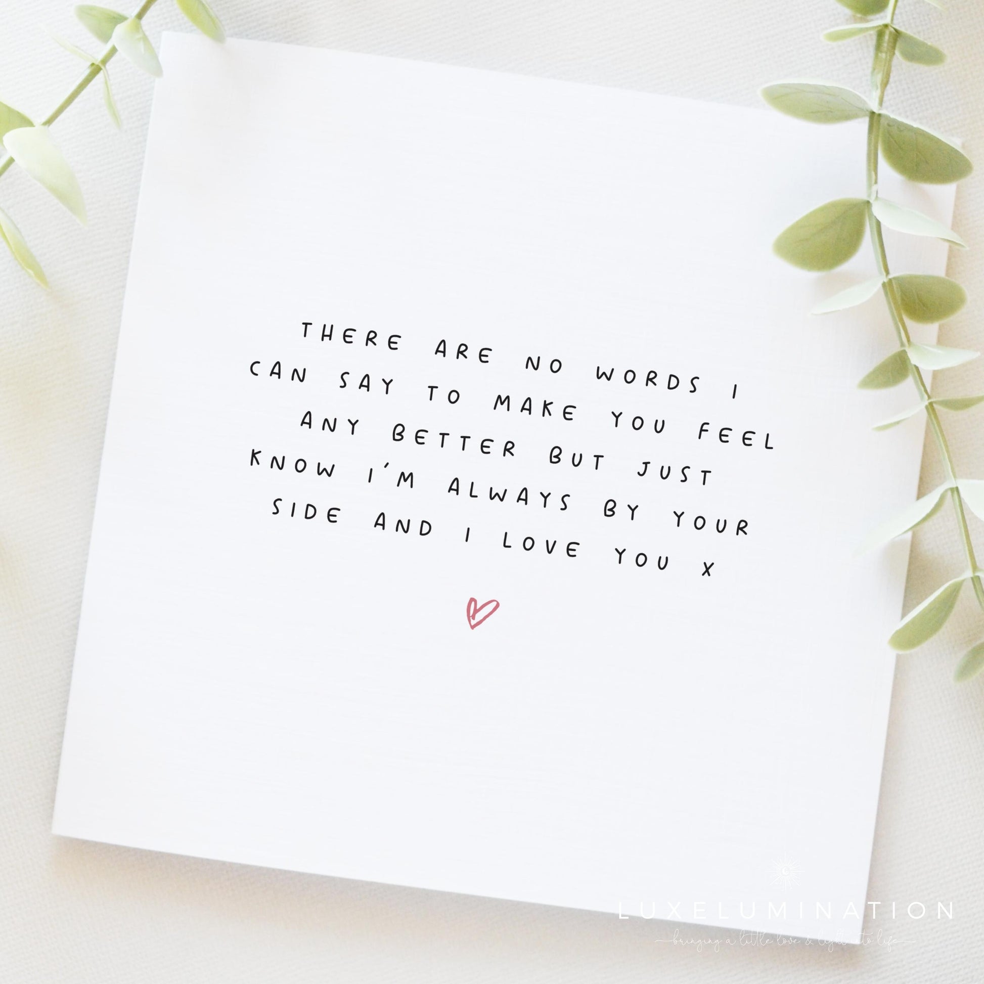 Difficult Times Card, There are no words, Sending Condolences, Here for you, Thinking of you, Difficult Day Handmade Card, Sending you a hug