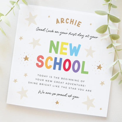 Good Luck on your first day at your New School Card