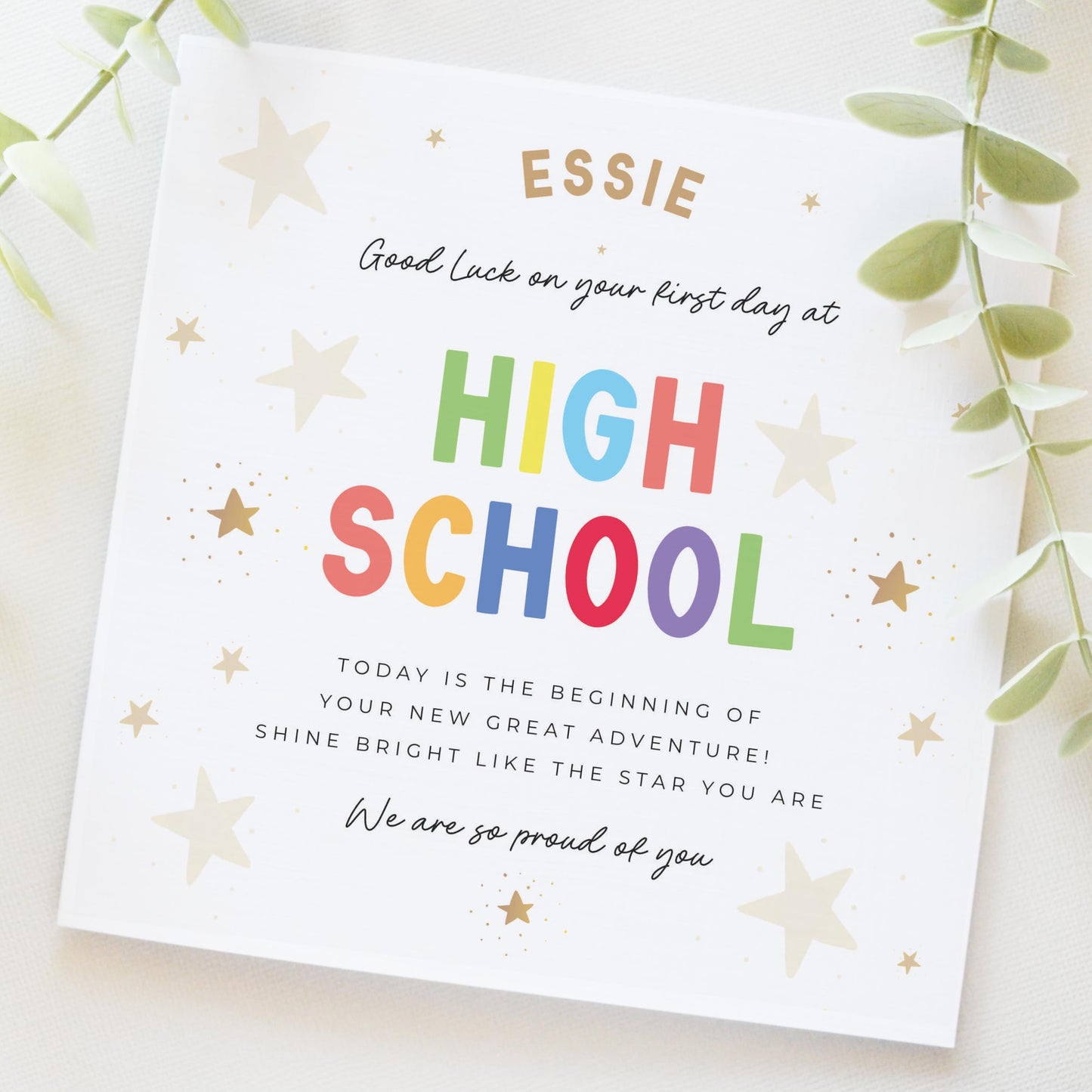 Good Luck on your first day at High School Greetings Card.
