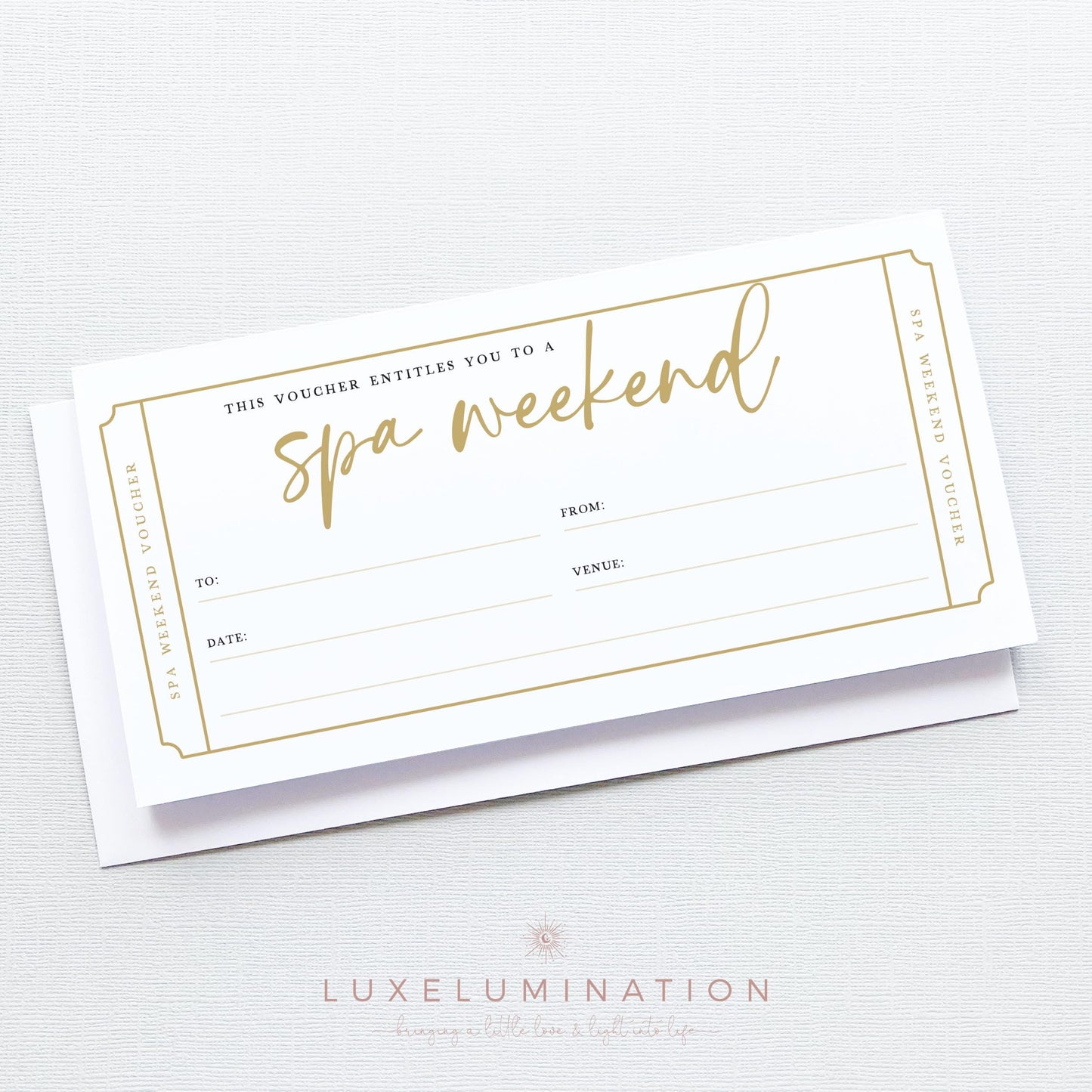 Spa Weekend Gift Voucher, Surprise Reveal Tickets, DIY Fillable Gift.