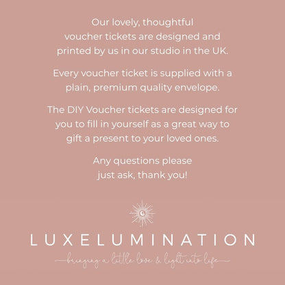 Spa Weekend Gift Voucher, Surprise Reveal Tickets, DIY Fillable Gift.