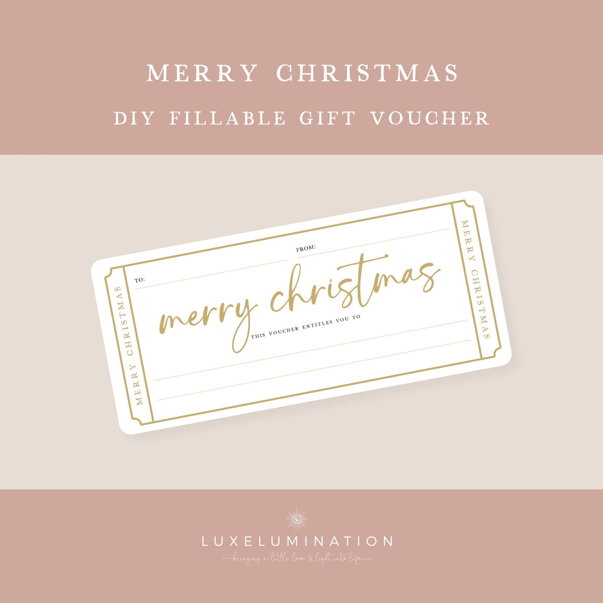 Merry Christmas Gift Voucher, DIY Fillable Surprise Reveal Tickets.