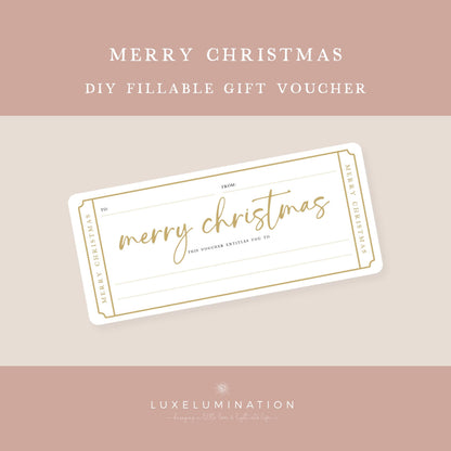 Merry Christmas Gift Voucher, DIY Fillable Surprise Reveal Tickets.