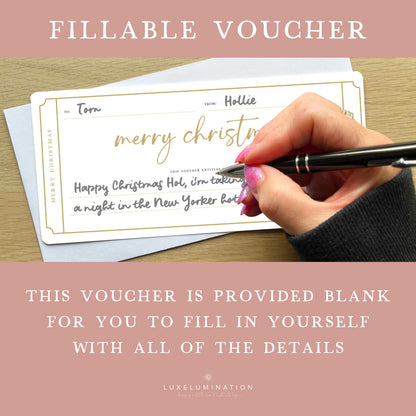 Merry Christmas Gift Voucher, DIY Fillable Surprise Reveal Tickets.