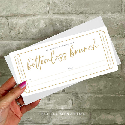 Bottomless Brunch Gift Voucher, Surprise Reveal Tickets, DIY Fillable Gift.