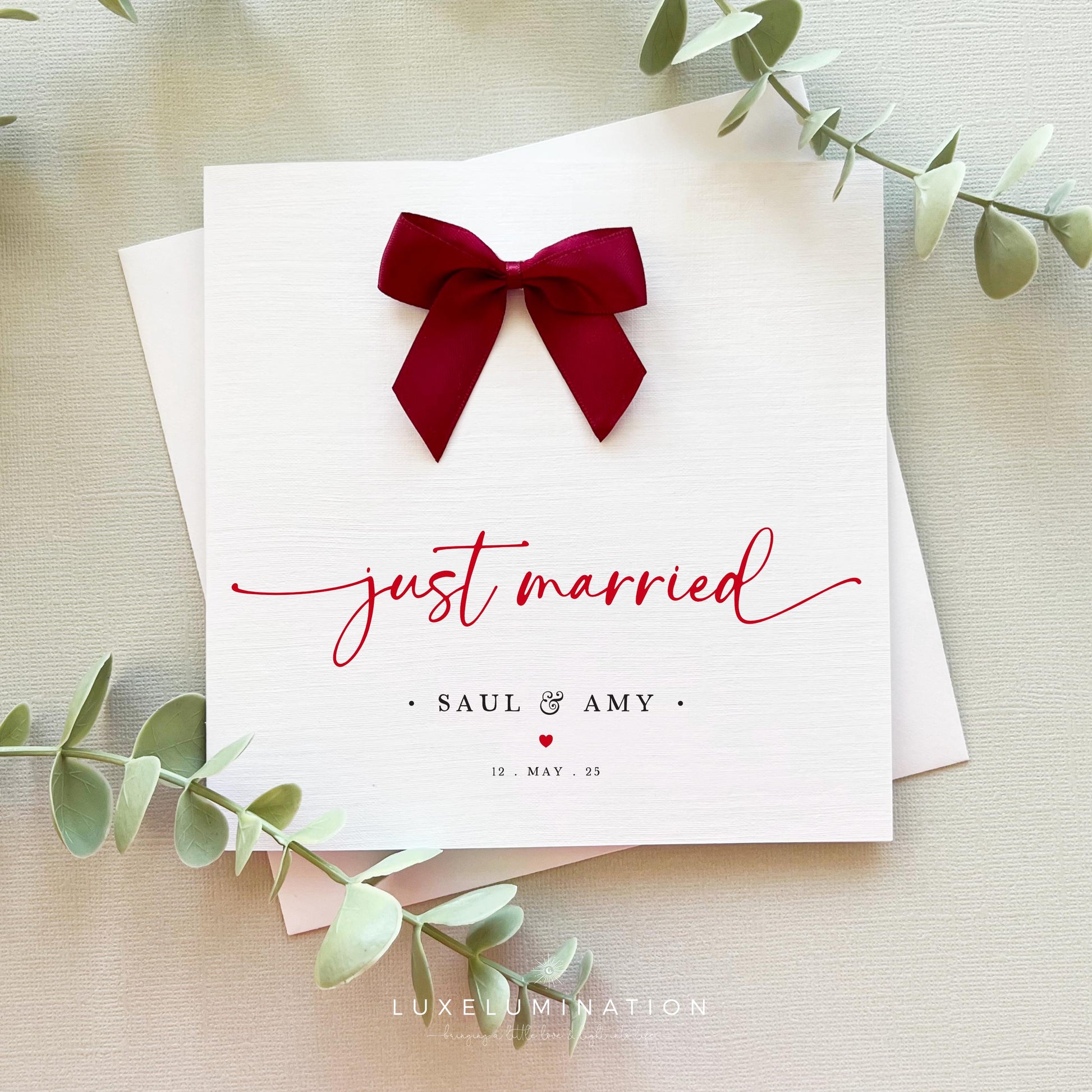 Personalised Luxury Wedding Day Card. Colour Coordinated Theme.