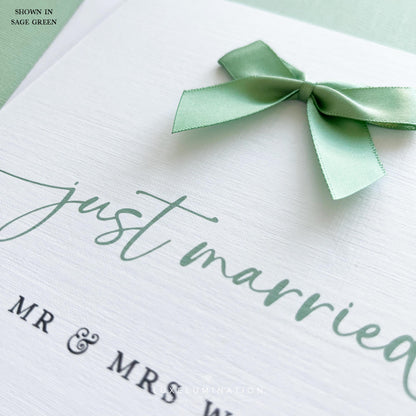 Personalised Luxury Wedding Day Card. Colour Coordinated Theme.