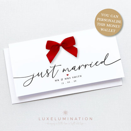 Wedding Money Gift Envelope, Just Married, Mr & Mrs on your Wedding Day Card