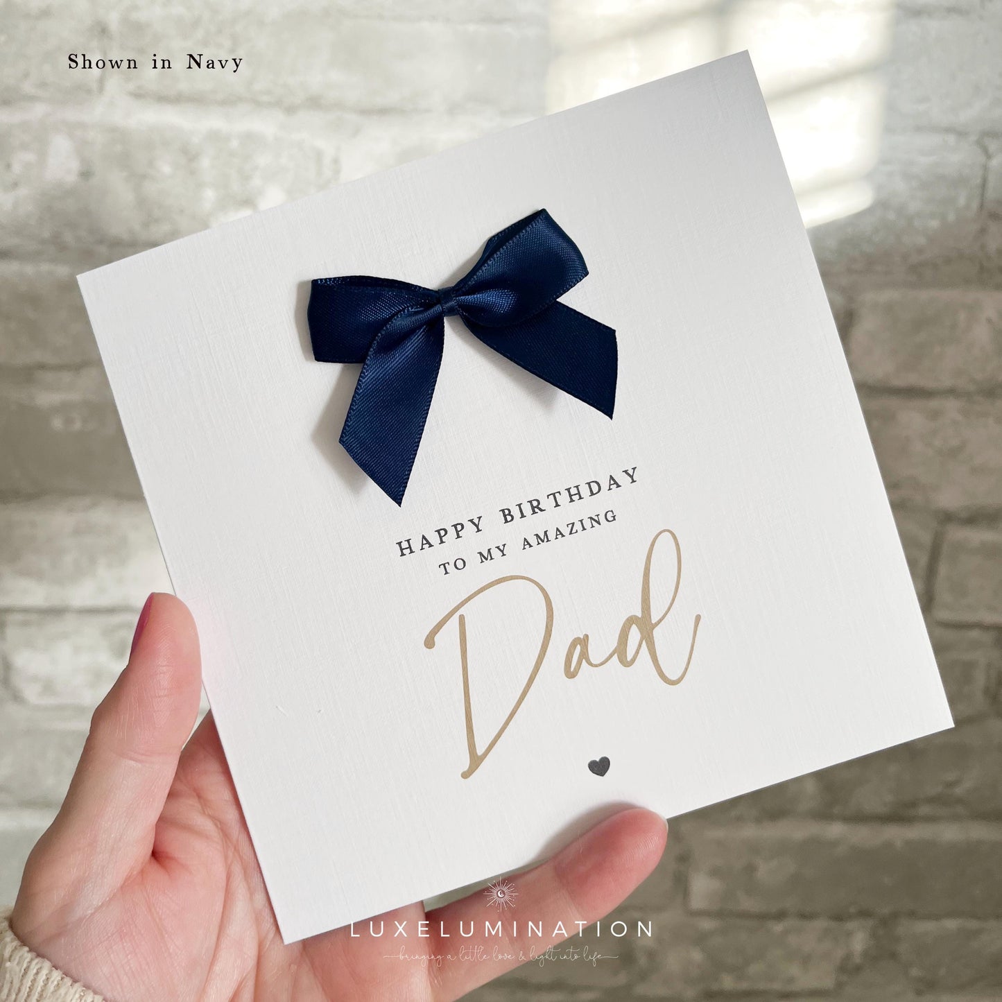 Dad Happy Birthday Card with a choice of Bow Colours