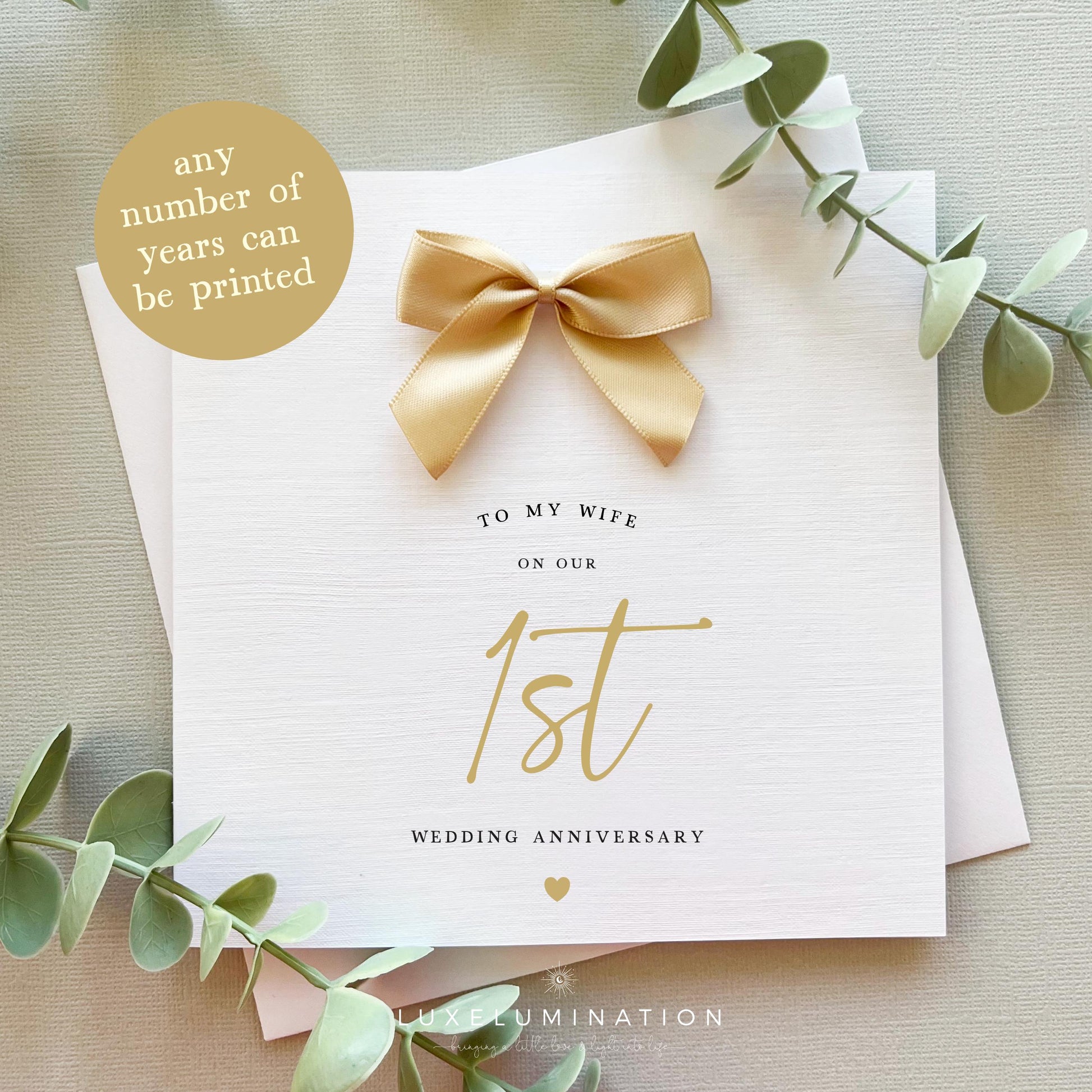 To My Wife Wedding Anniversary Card, Personalised.