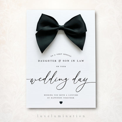 Luxury Wedding Day Card for Daughter & Son In Law