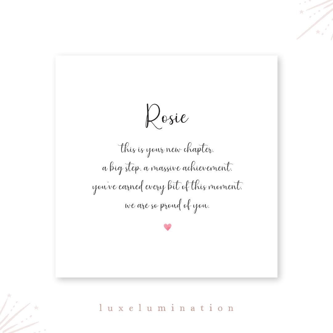 Personalised Proud of you, A New Chapter Greeting Card. Well Done Card, Achievement Card. Passing Exams Card. Congratulations on a new job.