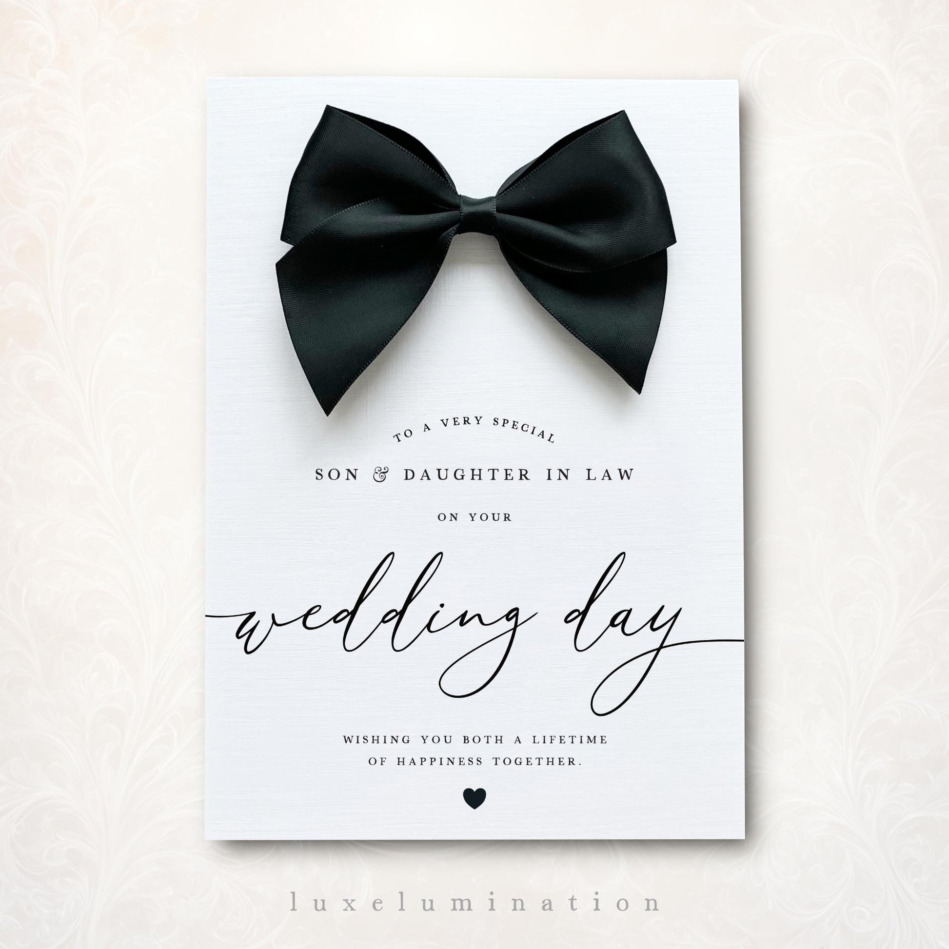 Luxury Wedding Day Card for Son & Daughter In Law