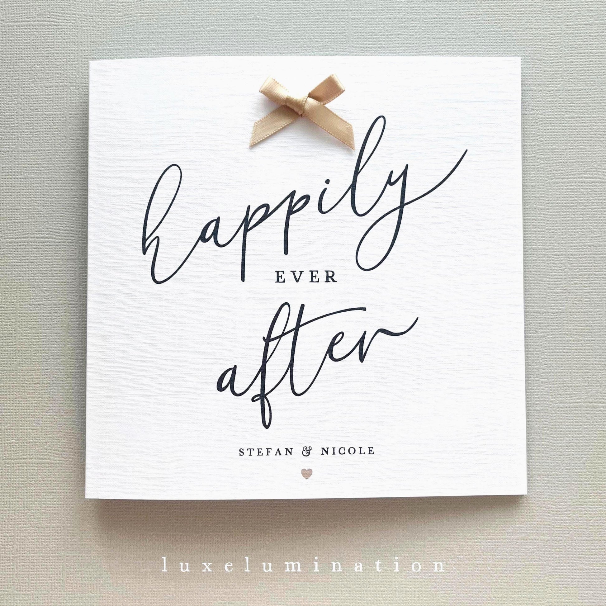 Wedding Day Card Personalised, Happily Ever After