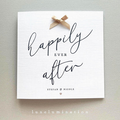 Wedding Day Card Personalised, Happily Ever After