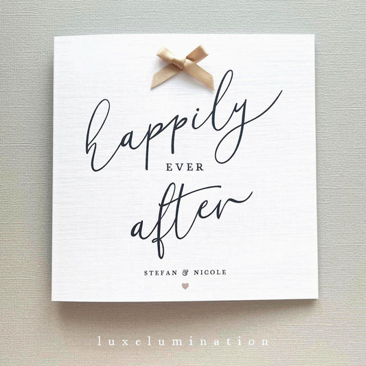 Wedding Day Card Personalised, Happily Ever After