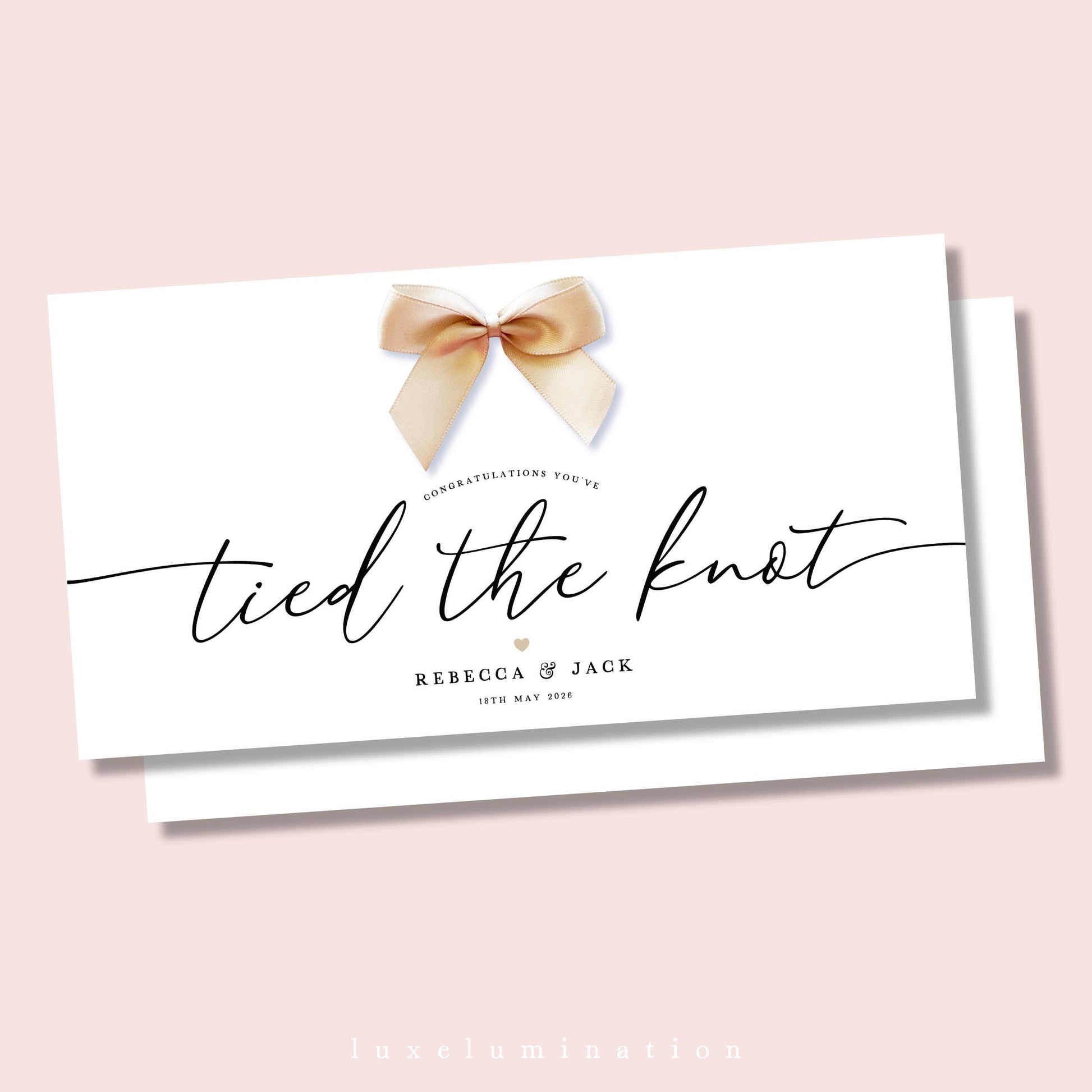 Wedding Gift Card, Money Envelope, Tied the Knot.